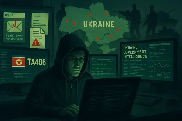 An Illustration for North Korean TA406 Cyber Espionage- A Growing Threat to Ukraine